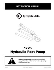 Textron GREENLEE 1725 Instruction Manual