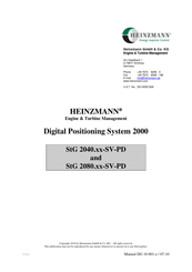 Heinzmann StG 2080 SV-PD Series Manual