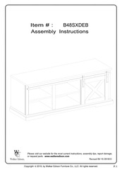 Walker Edison B48SXDEB Assembly Instructions Manual