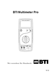 BTI Multimeter Pro Operating Instructions Manual