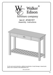 Walker Edison AF4 Assembly Instructions Manual