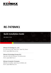 Edimax RE-7478MK1 Quick Installation Manual