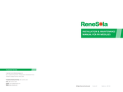 ReneSola JC M-18/C Series Installation & Maintenance Manual