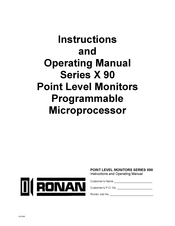 Ronan X 90 Series Instructions And Operating Manual