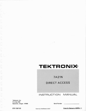 Tektronix 7A21N Instruction Manual