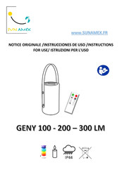 SUN AMEX Geny 100 LM Instructions For Use Manual