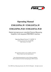 Fms EMGZ470A.W Operating Manual
