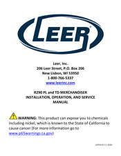 Leer R290 TD Installation, Operation And Service Manual
