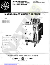 GE AM-4.16-250-8 Instructions And Recommended Parts For Maintenance