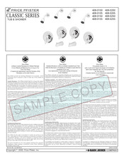 Price Pfister Classic Series Instruction Sheet