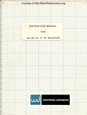 Watkins Johnson WJ-87 18-17 Instruction Manual