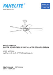 Fanelite 60YFA-1002 ALIZE User Manual, Installing And Operating Manual