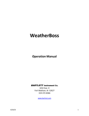 Bartlett WeatherBoss Operation Manual