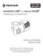 Pentair WhisperFloXF Installation And User Manual