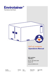 Envirotainer 140010R Series Operation Manual