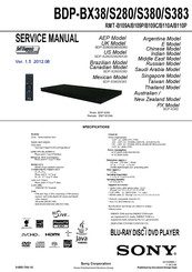 Sony BDP-BX38 Service Manual