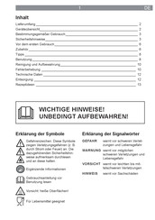 gourmetmaxx 08811 Operating Instructions Manual