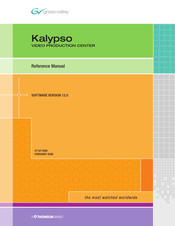 THOMSON Grass Valley Kalypso HD Reference Manual