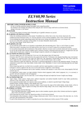 TDK-Lambda ELV90-24-3R8 Instruction Manual