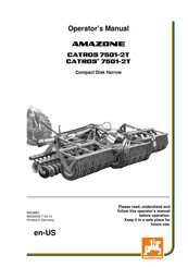 Amazone CATROS 7501-2T Operator's Manual