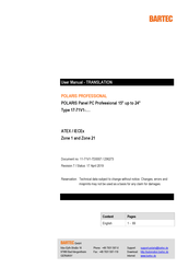 Bartec POLARIS PROFESSIONAL 17-71V1 Series User Manual