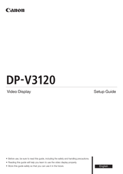 Canon DP-V3120 Setup Manual