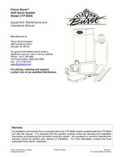 Flavor Burst CTP 80SS Equipment, Maintenance And Operations Manual