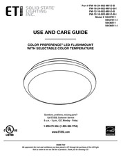 ETI Solid State Lighting COLOR PREFERENCE 54437511-I Use And Care Manual
