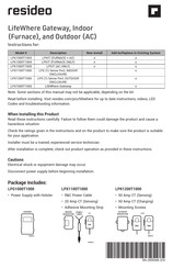 resideo LPX1200T1000 Instructions Manual