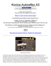 Konica Minolta Autoreflex A3 Manual