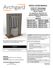 Archgard I.H.E.A.T. Advantage 999-IHT-40B1W Installation Manual