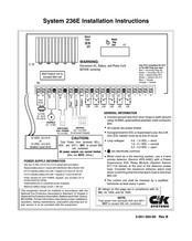 C&K systems 236E Installation Instructions Manual