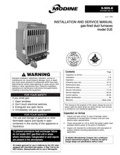 Modine Manufacturing DJE Installation And Service Manual