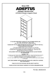 adeptus 78104 Assembly Instructions Manual