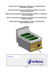 Edesa SBME-40 E General Instructions For Installation, Maintenance Use And Maitenance
