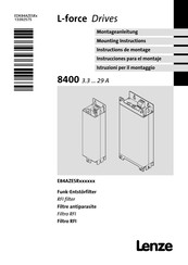 Lenze E84AZESR Series Mounting Instructions