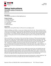 Westcott Photo Basics 242 Setup Instructions