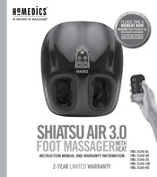 HoMedics SHIATSU AIR 3.0 Instruction Manual And  Warranty Information