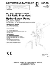 Graco Ratio President Hydra-Spray B 222-293 Instructions-Parts List Manual