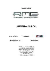 RME Audio HDSPe MADI User Manual
