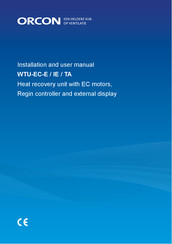 Orcon WTU-1500-EC-E Installation And User Manual