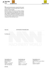 Tetra Pak HOYER FRUIT FEEDER 2000 Manual