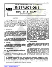 ABB ITH-T Series Installation, Operation & Maintenance Instructions Manual