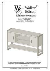 Walker Edison W60UBCT Assembly Instructions Manual