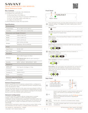 Savant SSC-W003I-01 Quick Reference Manual