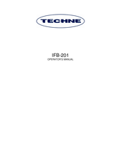 Techne IFB-201 Operator's Manual