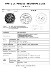 Seiko 8T67A Parts Catalogue /Technical Manual