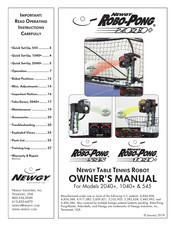 Newgy Industries Robo-Pong 1040+ Owner's Manual