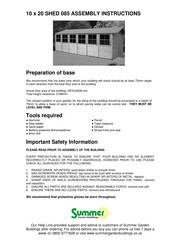 Summer Garden Buildings 085 Assembly Instructions Manual