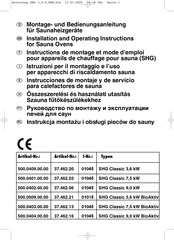 Weka SHG Classic 3,6 kW Installation And Operating Instructions Manual